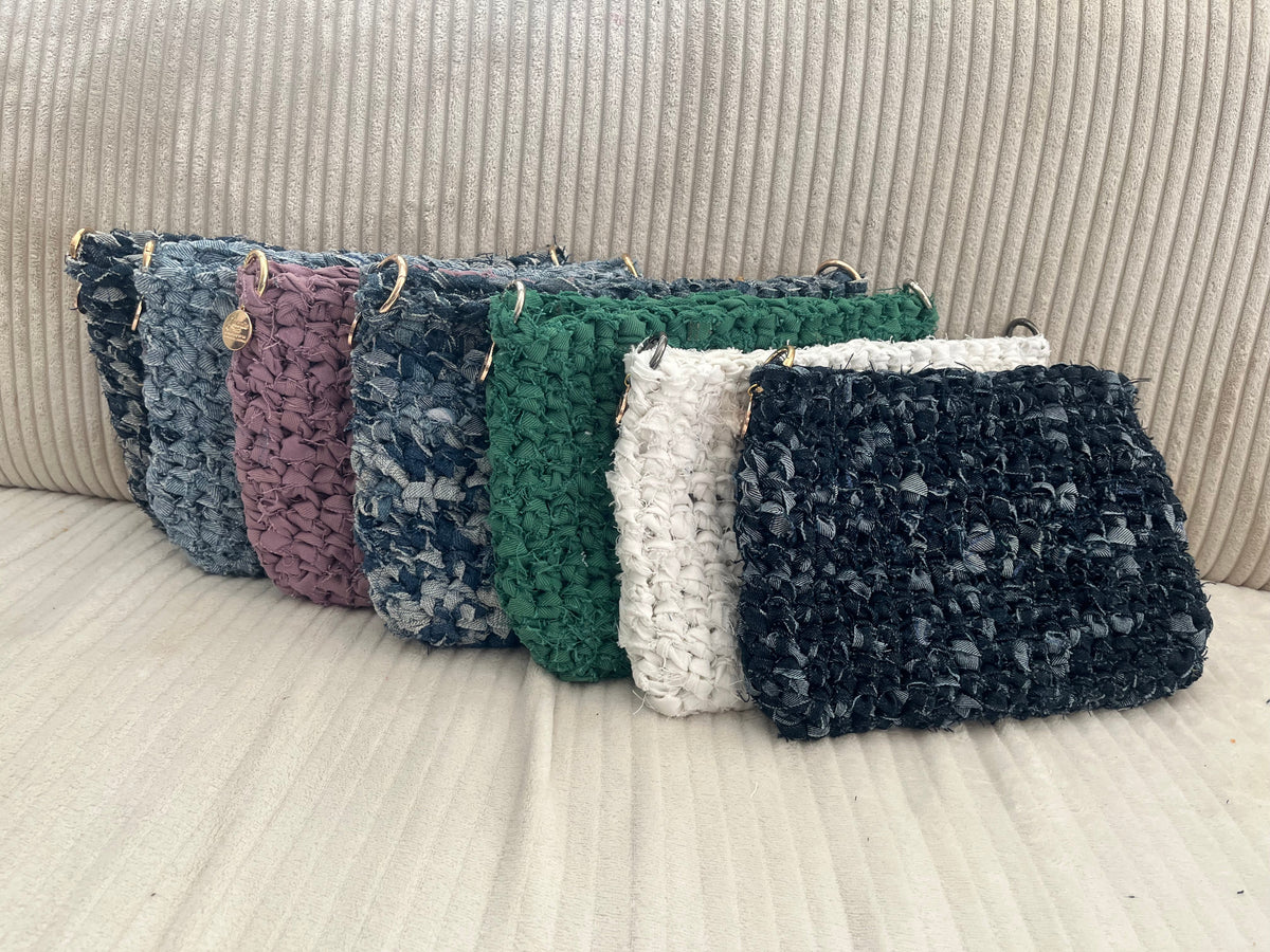 BeanieTheBag Jeanie Jeans Taschen aus recyceltem Denim – handgefertigte Upcycling Handtaschen Auswahl
